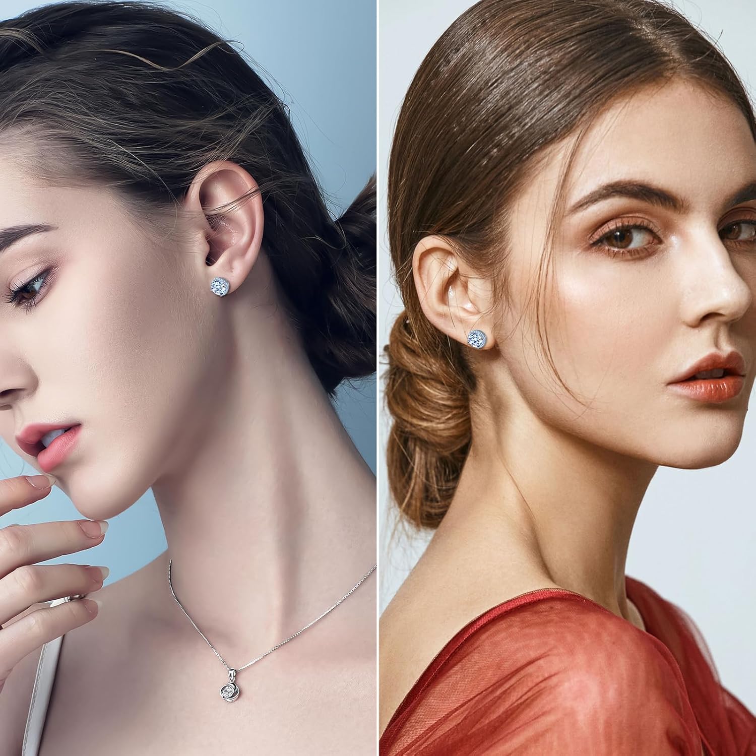 Moissanite Stud Earrings for Womens 3-4 Carat S925 Sterling Silver Earrings for Women D Color VVS1 Clarity Moissanite Earrings - Image 3