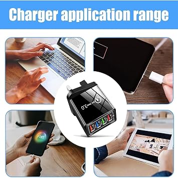 Hyper Charge Pro,4-Port Wall with Intelligent Temperature Control,Wall Charge for Travel & Home,Universal Compatibility for All Phones,USB Plug Fast Charging (Black)