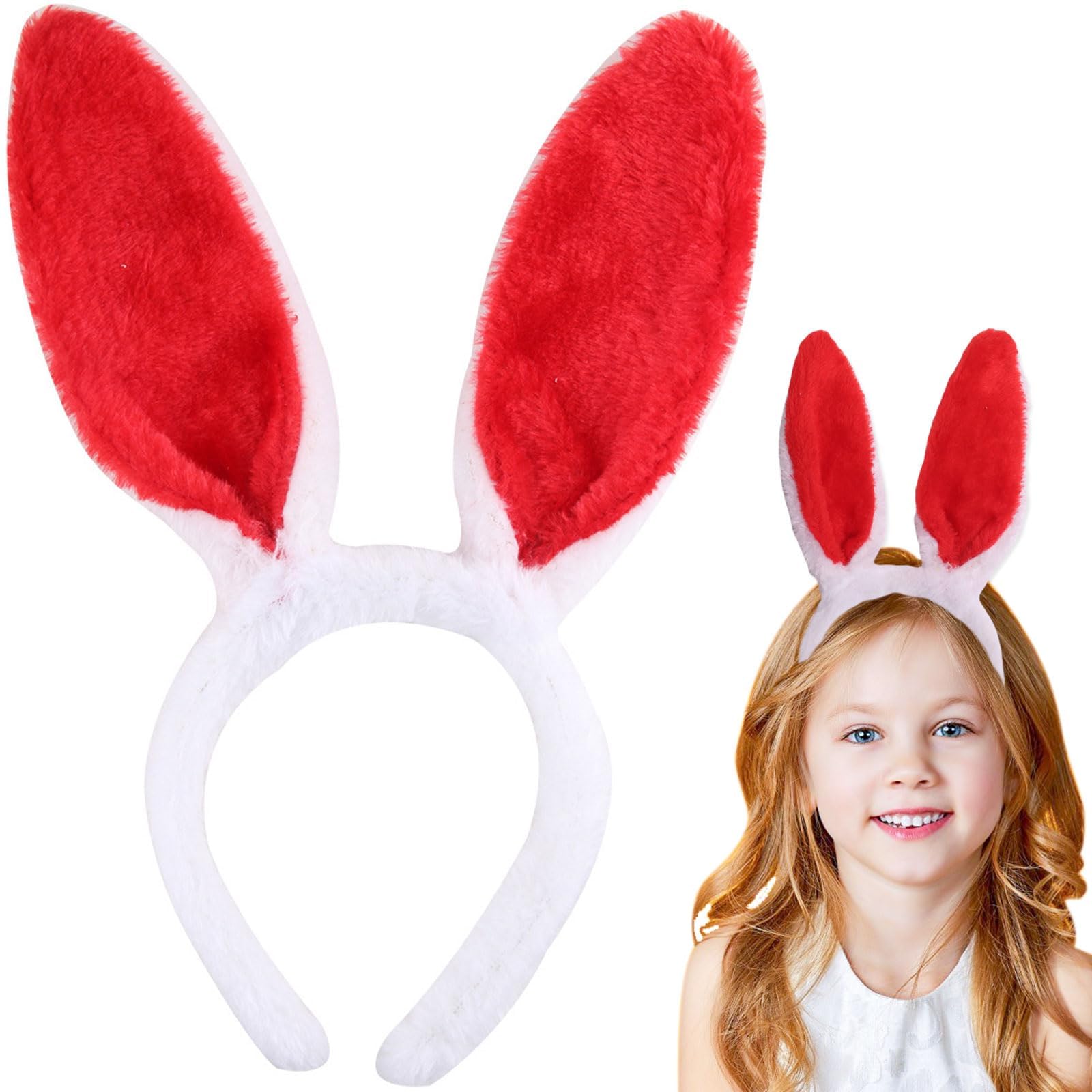 CHONGQILAO Diadema con orejas de conejo, accesorio para disfraz de conejo, diadema para adultos, orejas de conejo, diadema para Pascua, cosplay, fiesta — view 14