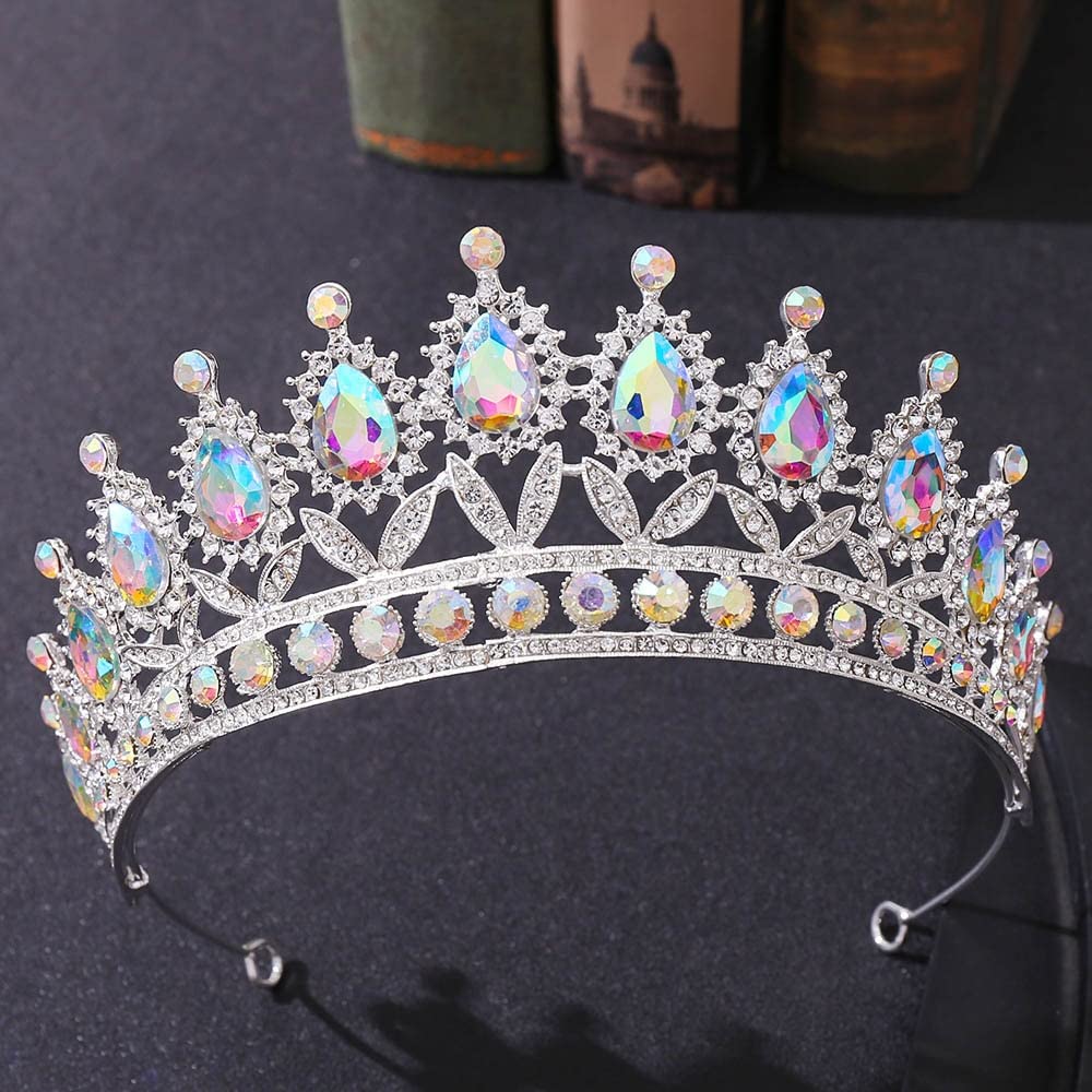 Biżuteria do włosów korona tiary dla kobiet opaska ślubna kryształ AB korony ślubne tiary akcesoria biżuteria do włosów kobiety Rhinestone nakrycia głowy królowa diadem,