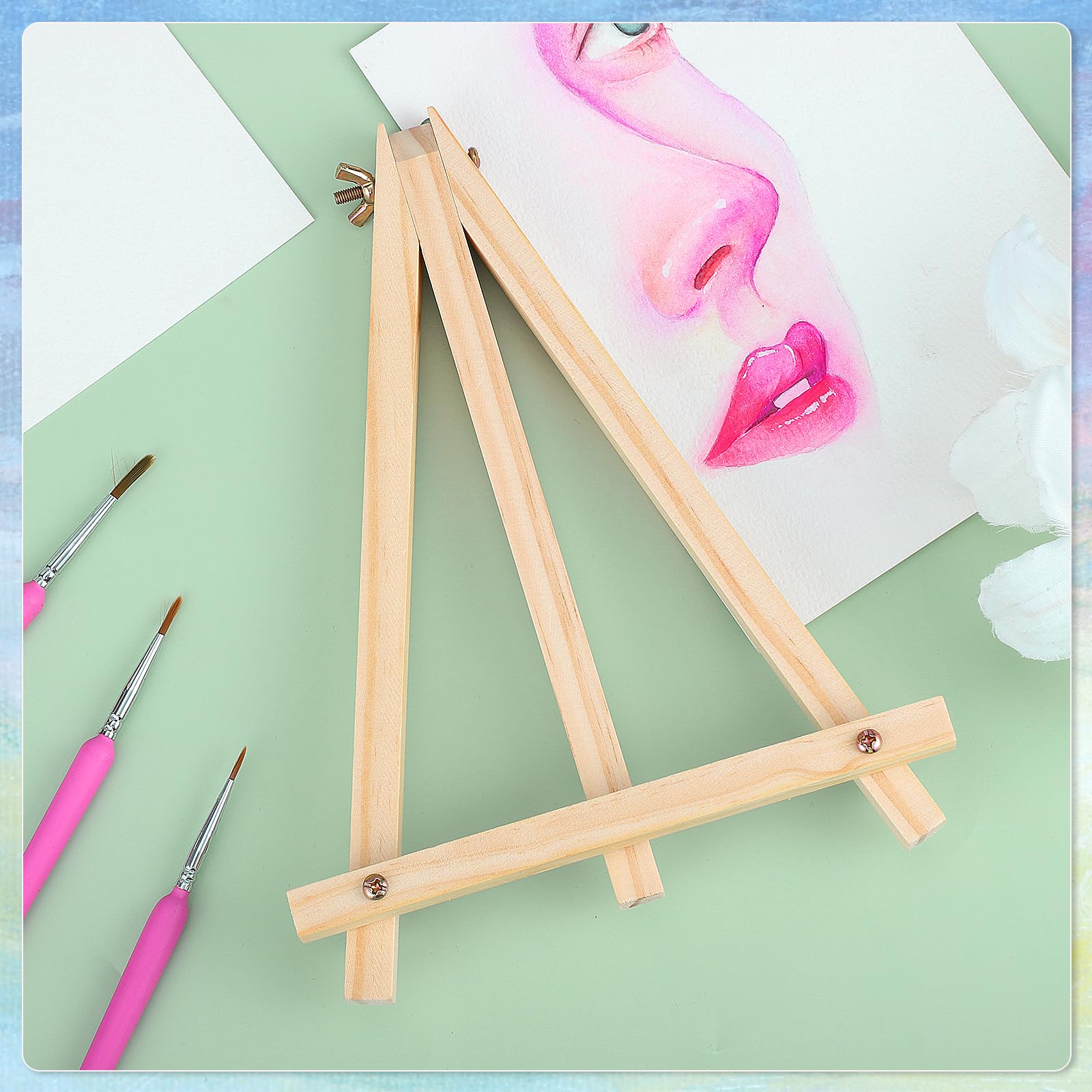 Lot de 16 chevalets en bois de 22,9 cm pour peinture, chevalet de table pour artistes et étudiants
