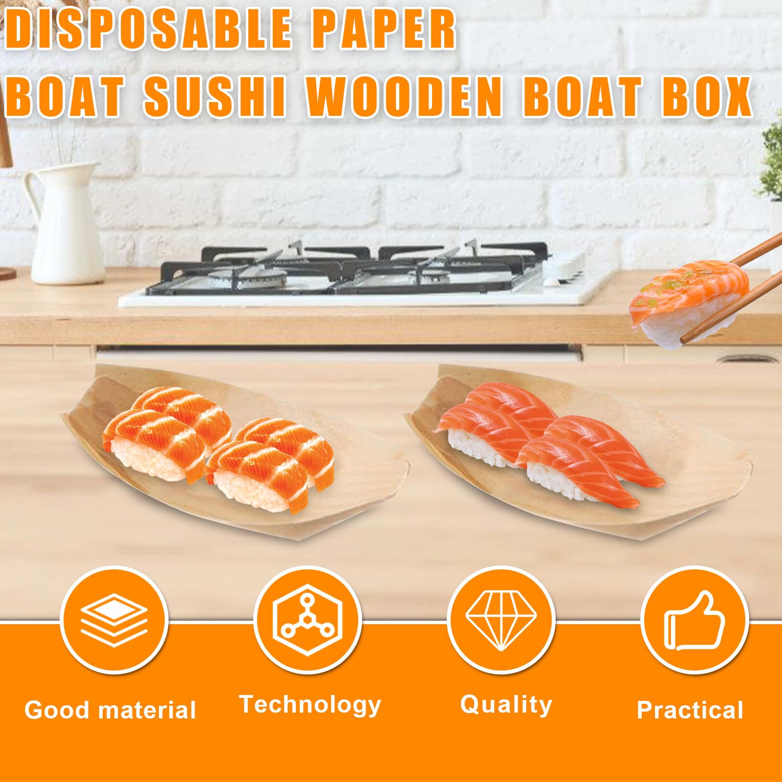 BIOZOYG 500 Stück Snackschalen Einwegschalen Holzschiffchen 80mm