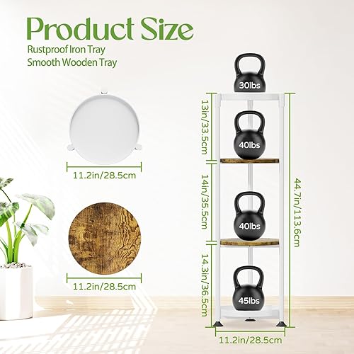 Miniatura 2 de iDavosic.ly Soporte alto para plantas de 4 niveles para interiores y exteriores, soporte de esquina grande para plantas grandes de interior, soporte