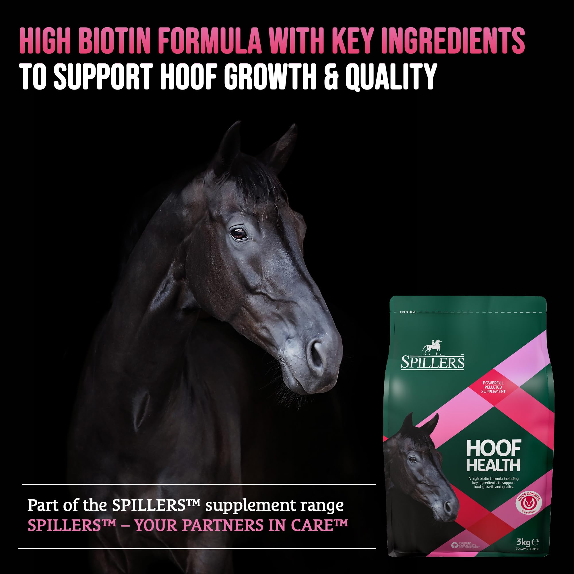 SPILLERS Hoof Health Horse Supplement (3kg) Hoof Support with Biotin for Horses and Ponies Supports Hoof Growth and Dry - Image 3