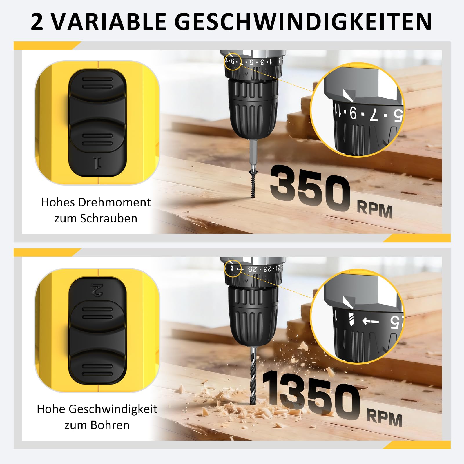 Sundpey Werkzeugkoffer Gefüllt 170tlg mit Akku Bohrschrauber Set, 21V Akkuschrauber mit 2.0 Ah Akku, Universelles Basic Heimwerkzeug im Werkzeugkasten für Haushalt, Bohrungen, Reparaturen, Heimwerker