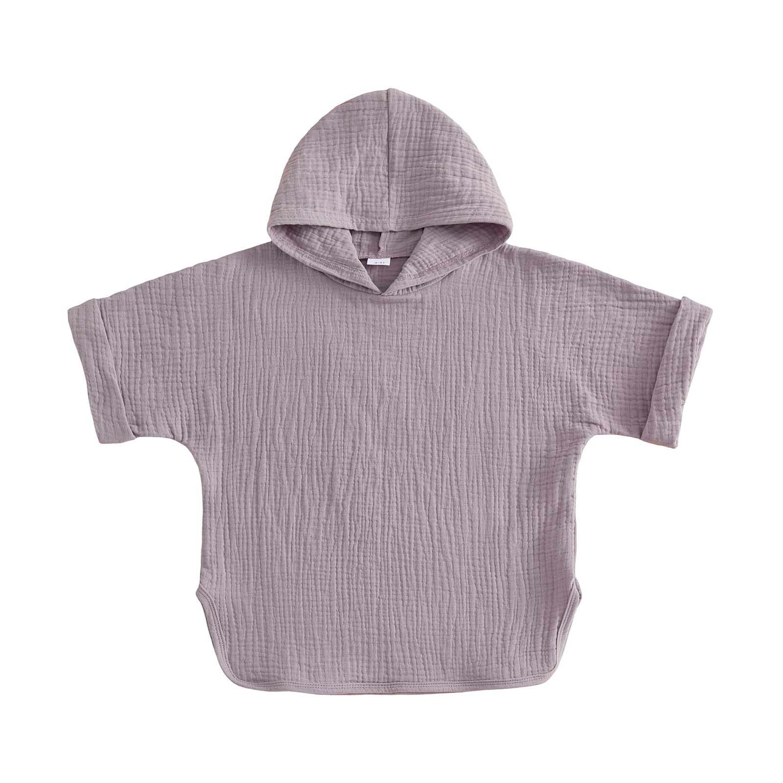 Geagodelia Hooded Swimming Poncho Towels for Kids Toddler Baby Boys Girls Short Sleeve Muslin Cloths Soft Changing Robe Towel Beach Cover Up (Purple, 3-4 Years)