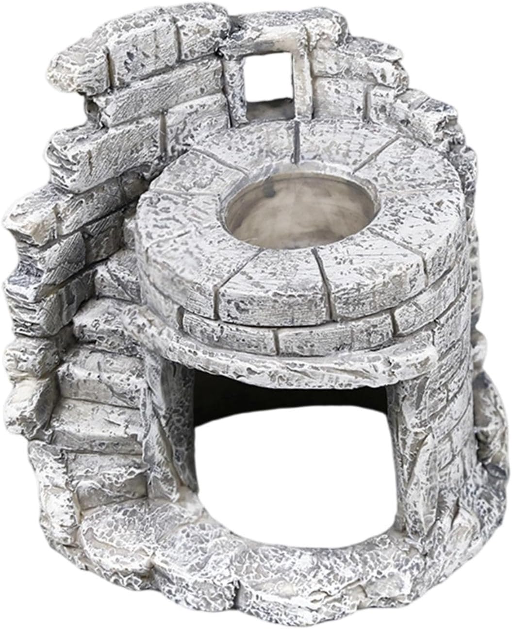 Reptile Hideout Cave Resin Rock Decor for Terrarium Basking House Habitat Tank Turtles Hermit Crabs Geckos 5.51x4.72x5.51inch
