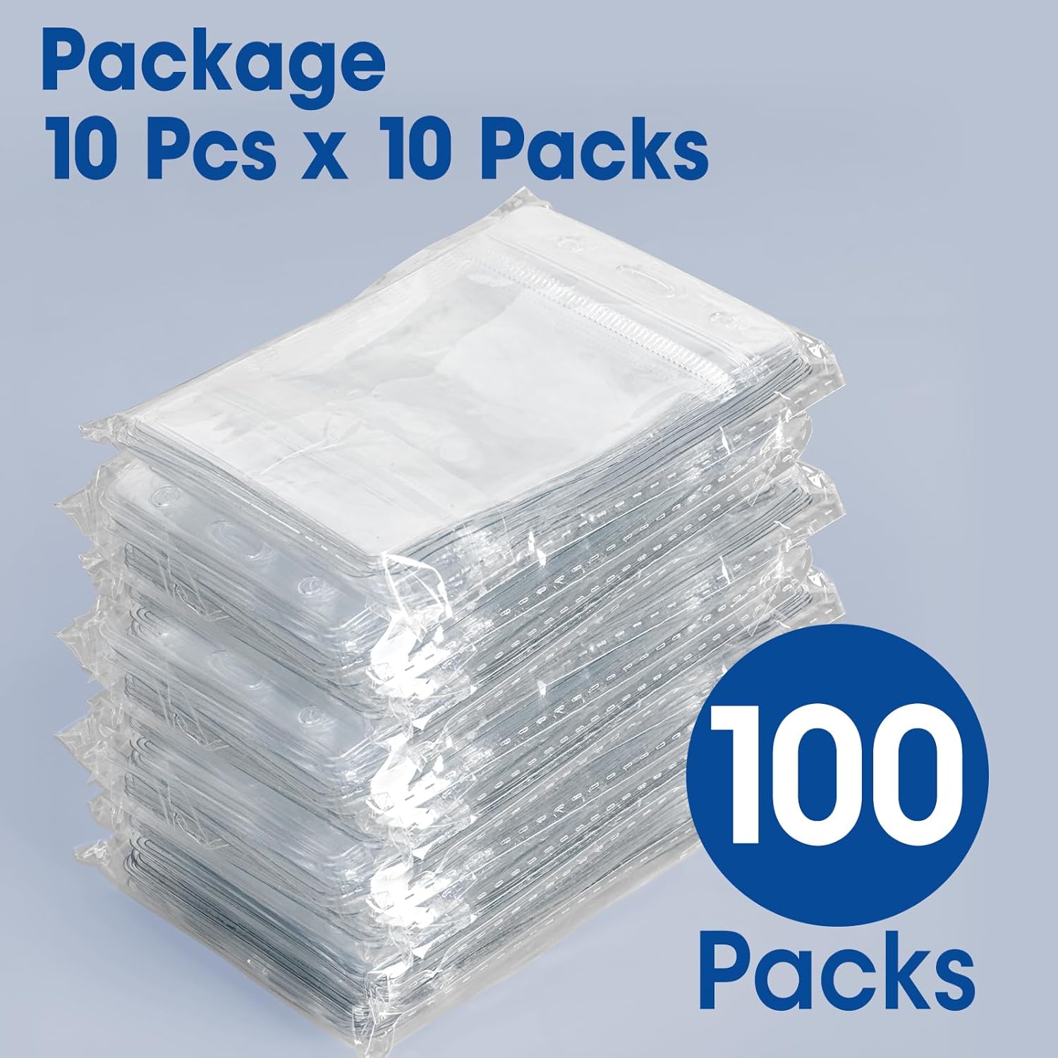 100 Pcs Vertical Badge Holders, Waterproof ID Badge Holder, Clear ID Card Holder with Resealable Zip for Proximity Cards, RFID, Credit Cards - Image 6