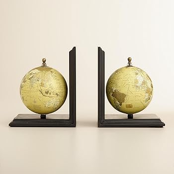 Make In Modern Vintage Globe Bookends For Office Kitchen Living Room Home Decor And Gift Item 8 Inch Amazon In Home Kitchen