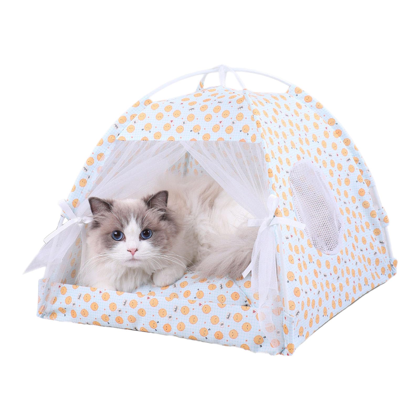 Tente pour animal domestique portable amovible respirant Tipi Chiens Chats Intérieur Extérieur Niche pour Camping Pratique
