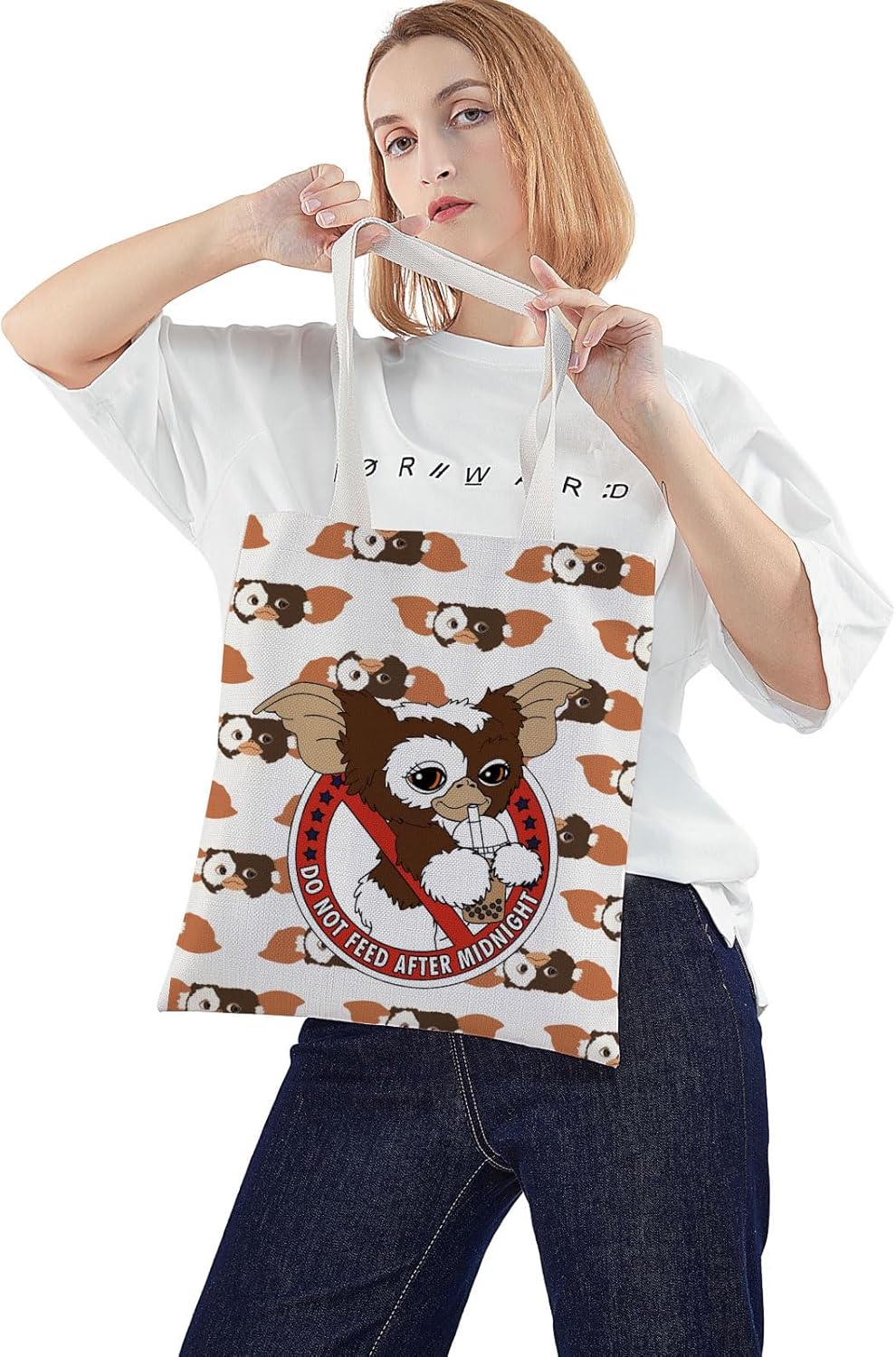 WZMPA Funny Gizmo Tote Bag Thrilling Movie Fans Gift Do Not Feed After Midnight Reusable Grocery Bag Gizmo Monster Merch - Image 2