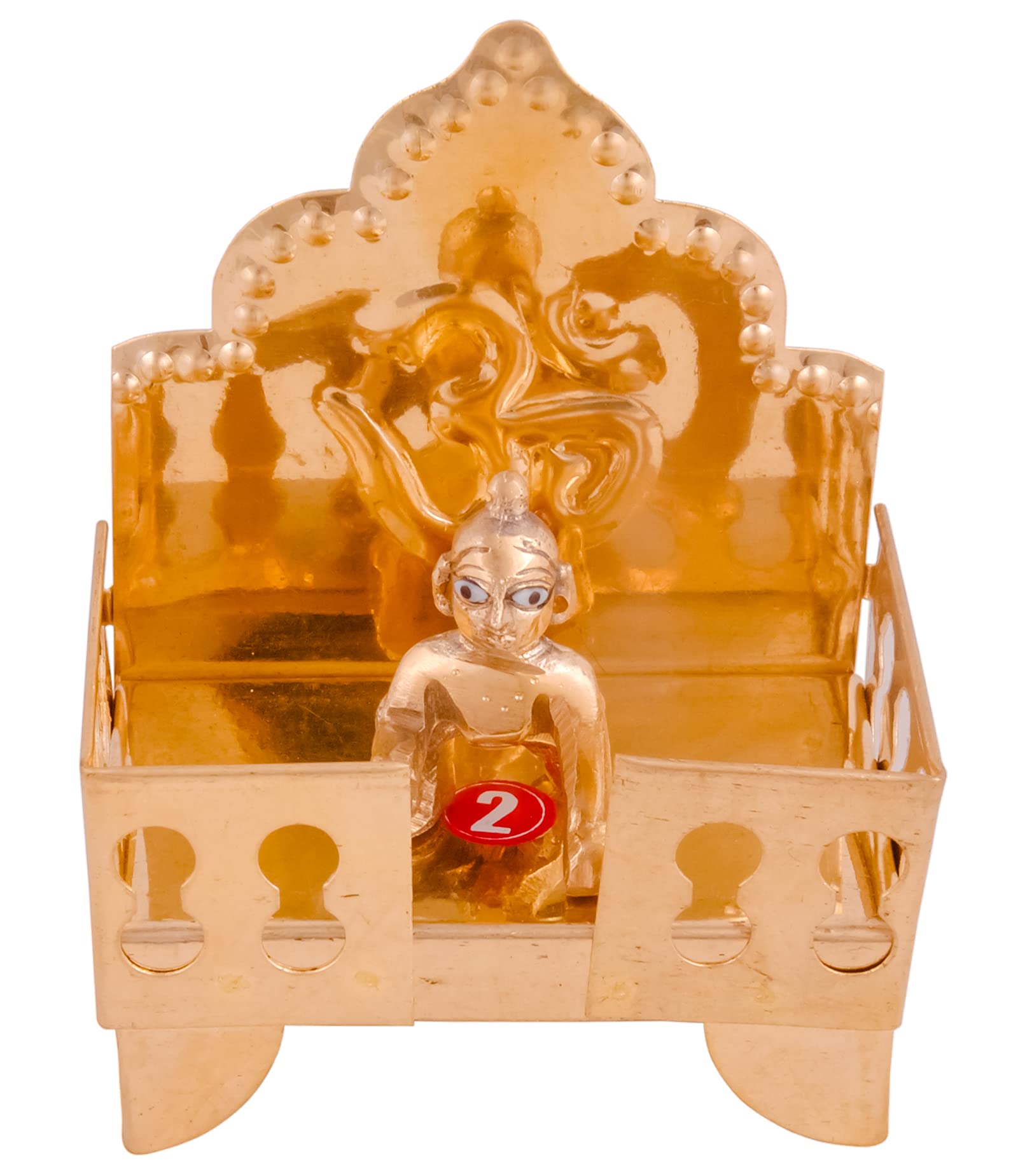Shiv Shakti Arts® Pure Brass Krishna Ji | Kanha Ji | Laddu Gopal Ji with Singhasan/Julha/Palana, 2021 Janmashtami Spacial for Poojan/Home, Mandir Pooja 1