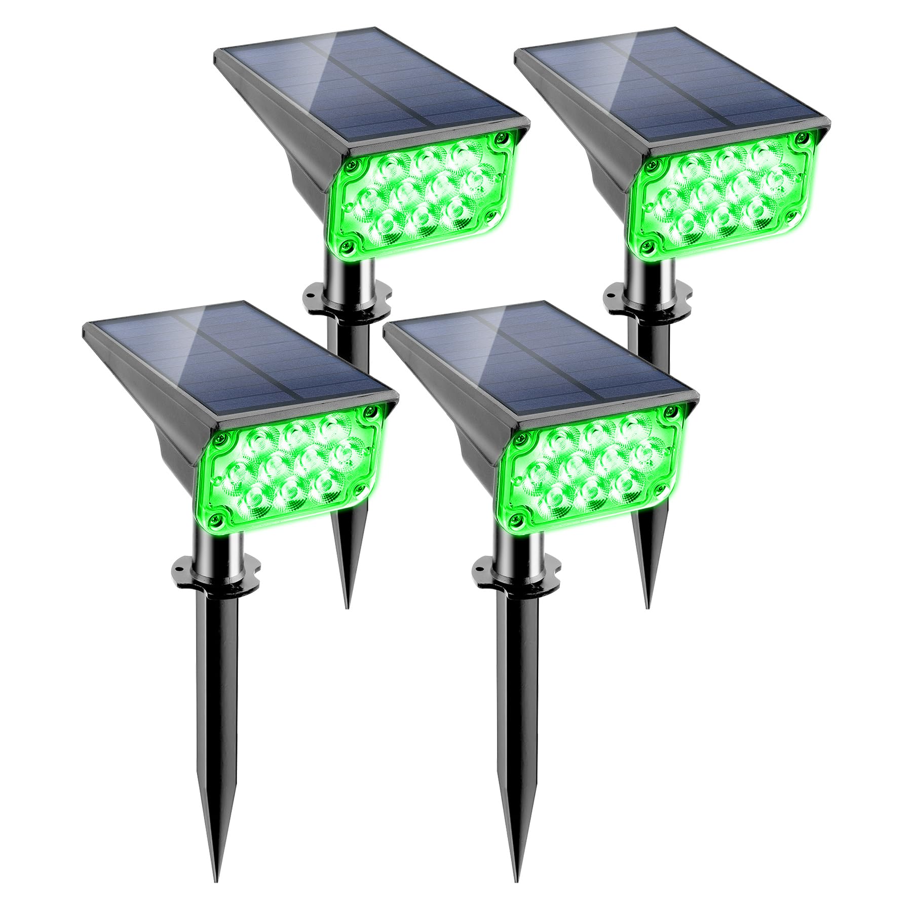 NATPOW Luces Solares LED Exterior, 20 Focos Impermeables IP65, Lámparas para Jardín, Patio, Calzada, Piscina y Camping - Blanco Frío (4 Piezas)