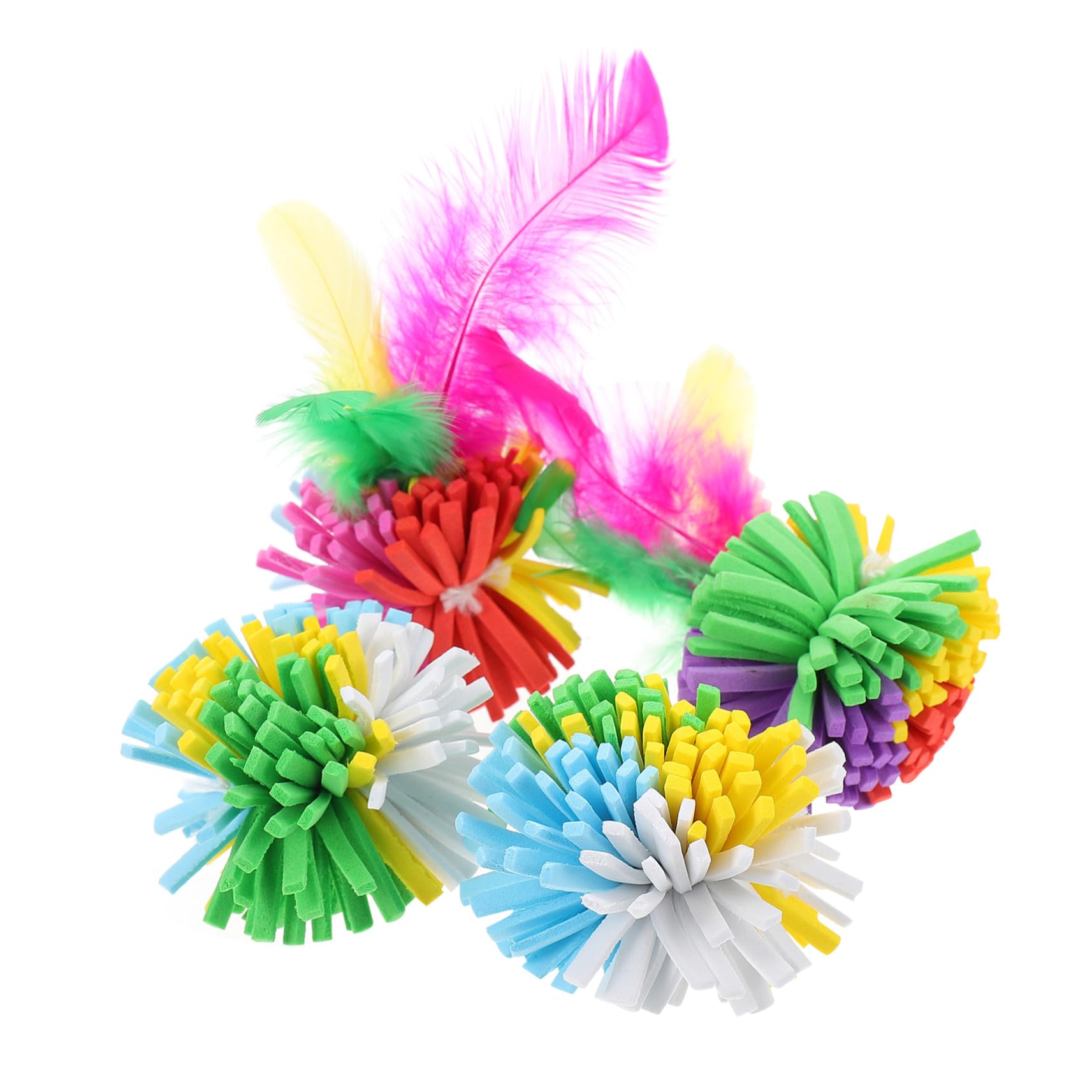 Gatuida Lot de 4 Balles à Griffer pour Chat en EVA Plume, Jouet Interactif pour Chat, pour Intérieur