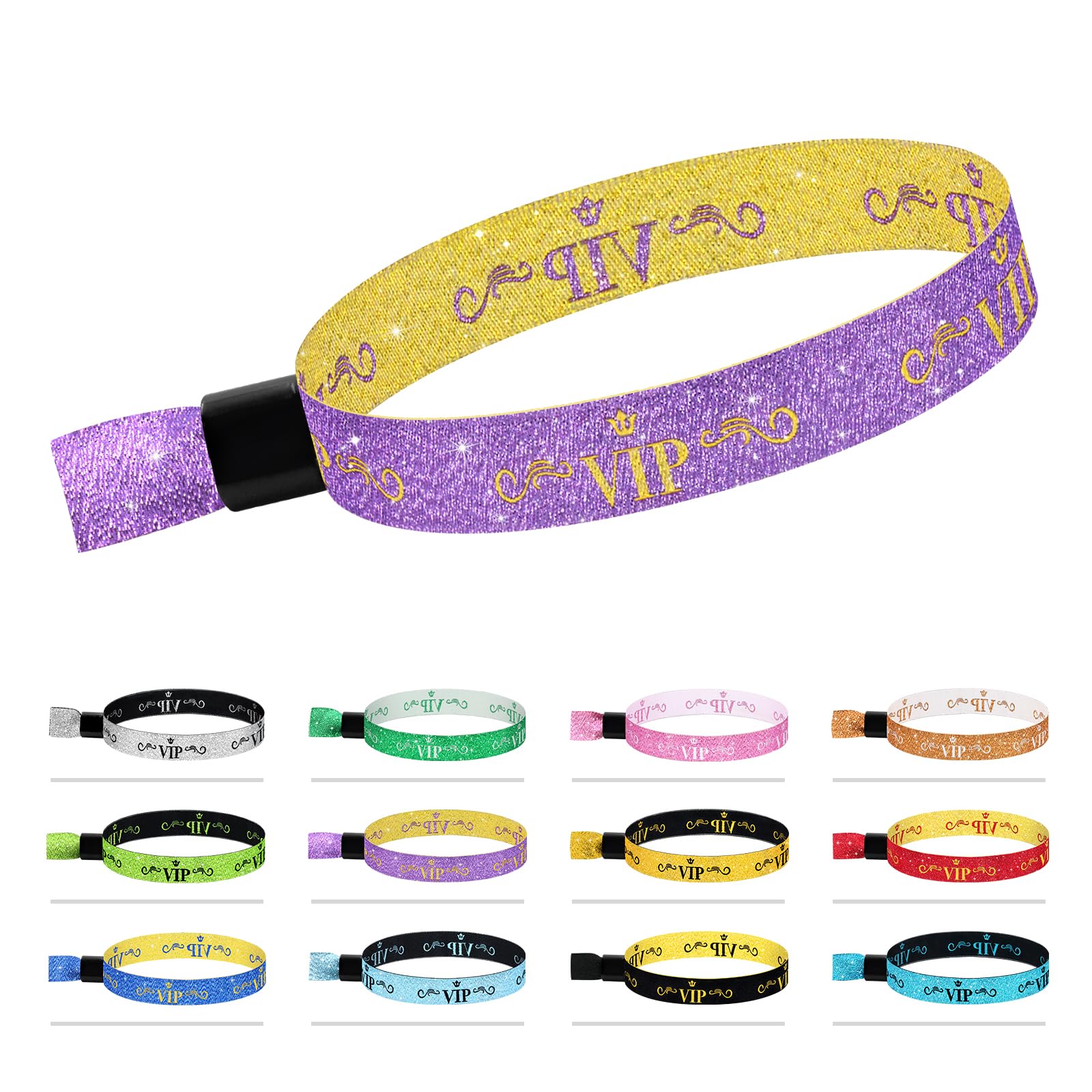 100 Pcs VIP Cloth Event Wristband, Disposable VIP Wristbands for Events, Colored VIP Wristbands Events,for Lightweight Concert,Club Entrance Wrist