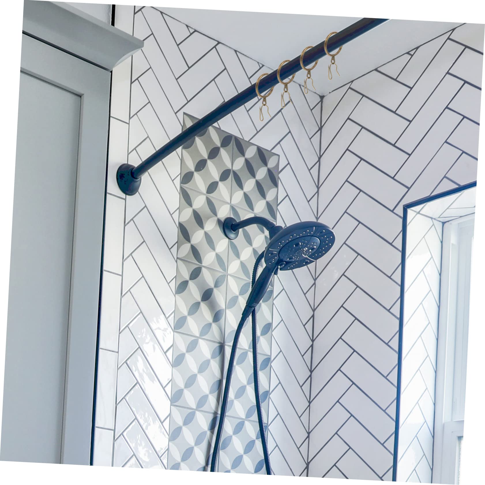 45PCS Anneaux à Rideaux Avec Pinces - Blanc, Pinces à Rideaux Solides, Crochets De Fixation Pour Tringle De Tension, Crochets Dé - Maison