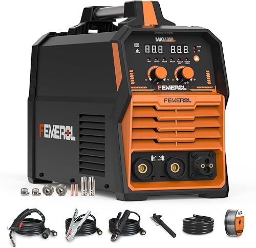 Soldador MIG 110V 4 en 1 Máquina de soldadura multiproceso 135A Gassin gas Flux Core MIG Soldadorelevación TIGStick con Synergy IGBT Inverter