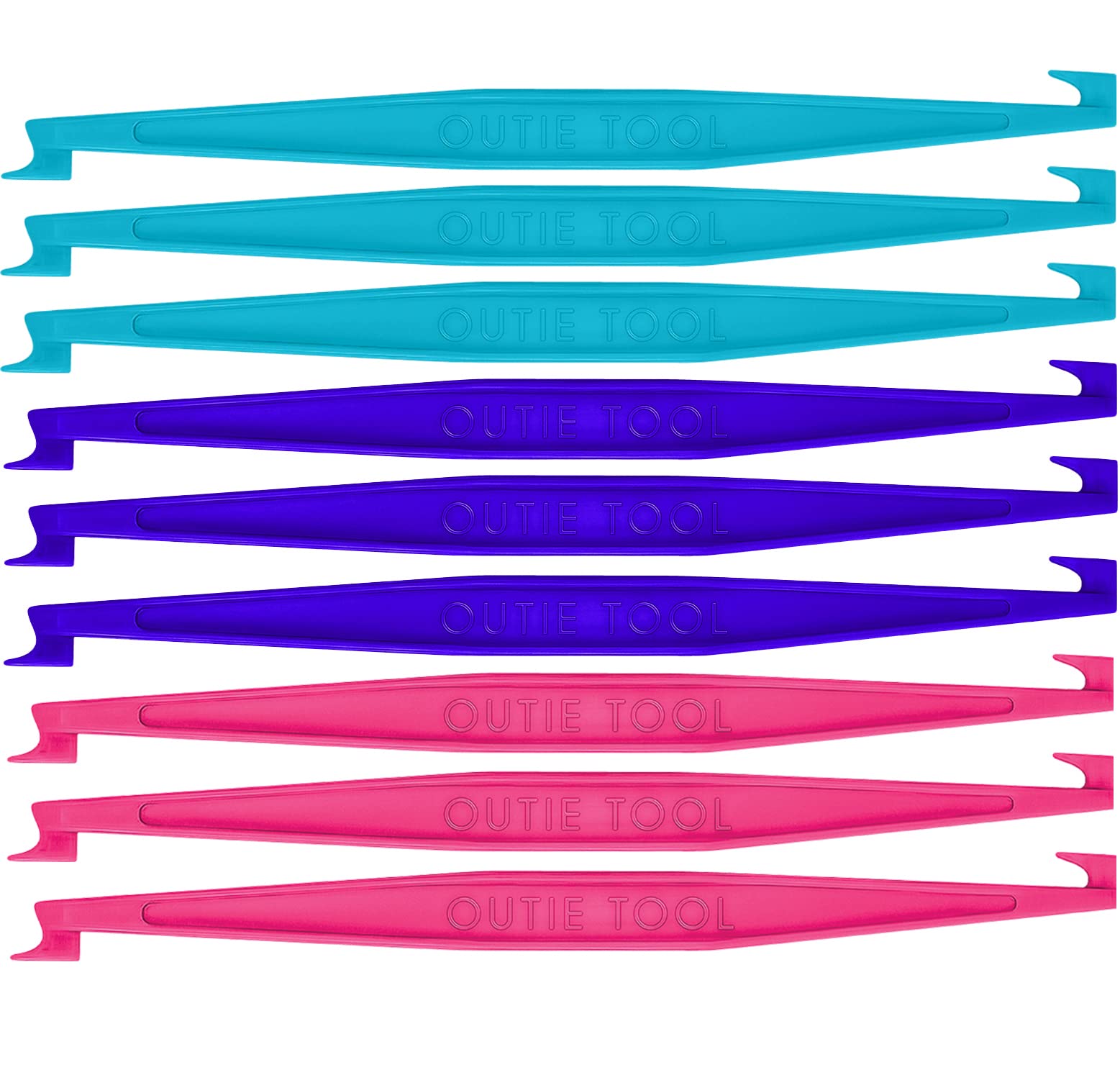 Outie Tool| Clear Aligner Invisible Braces Removal Tool | Patented Design | 60 Bulk Hot Pink, Pacific, and Sky Blue