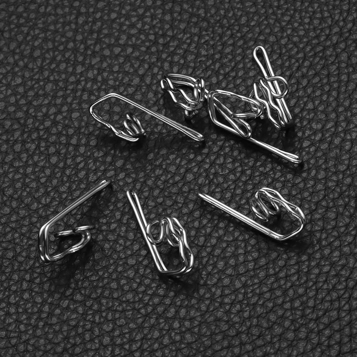 Silver Decorative Curtain Hook Iron Wire 12x28mm 80 Pcs for Bedroom