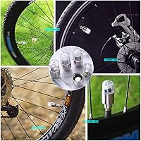 Vista 3 de Paquete de 4 luces LED para rueda de bicicleta, tapones para válvulas de neumáticos de automóvil, tapas de vástagos de bicicleta, motocicleta