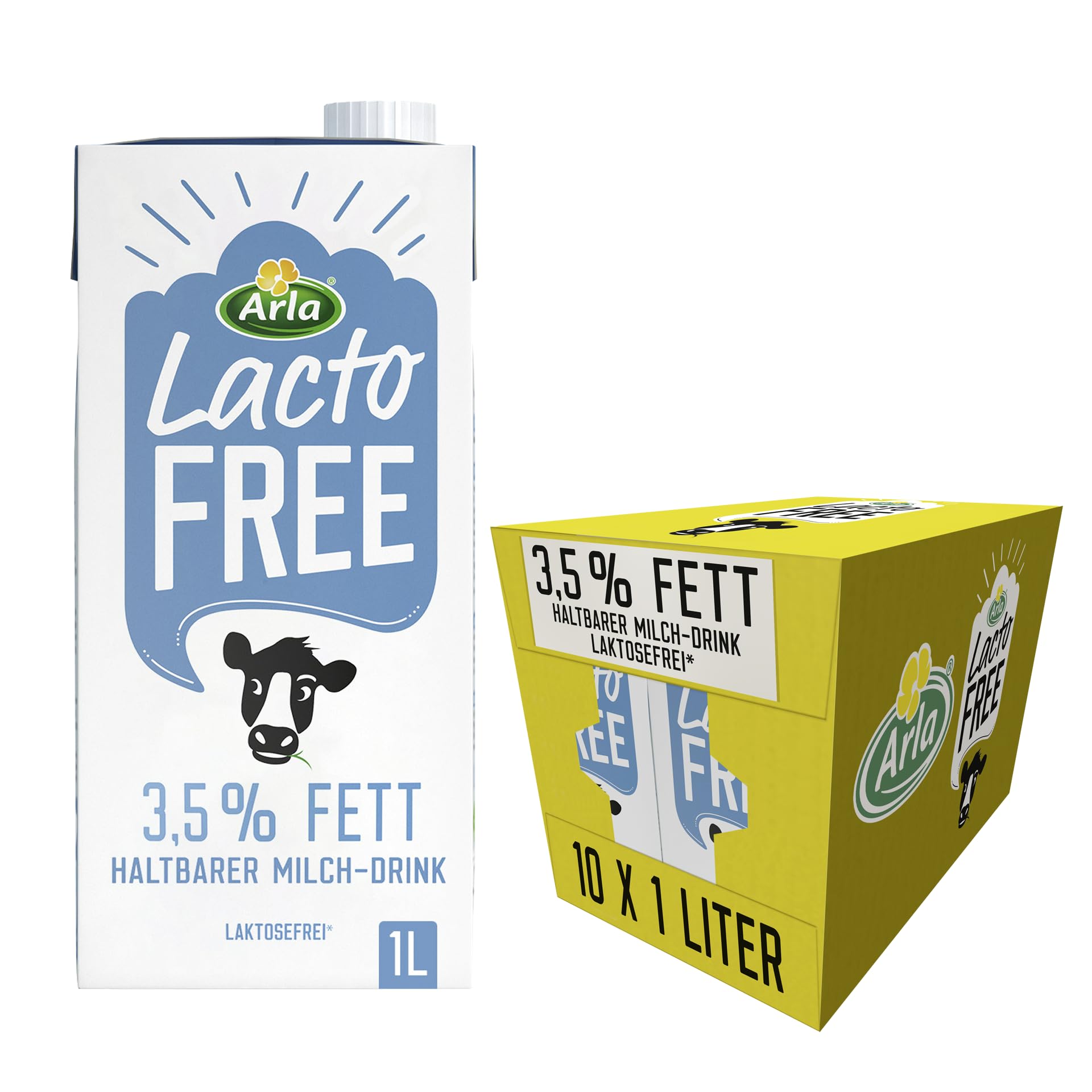 Arla LactoFREE Laktosefreie Haltbare Milch 3,5% Fett 10 x 1L
