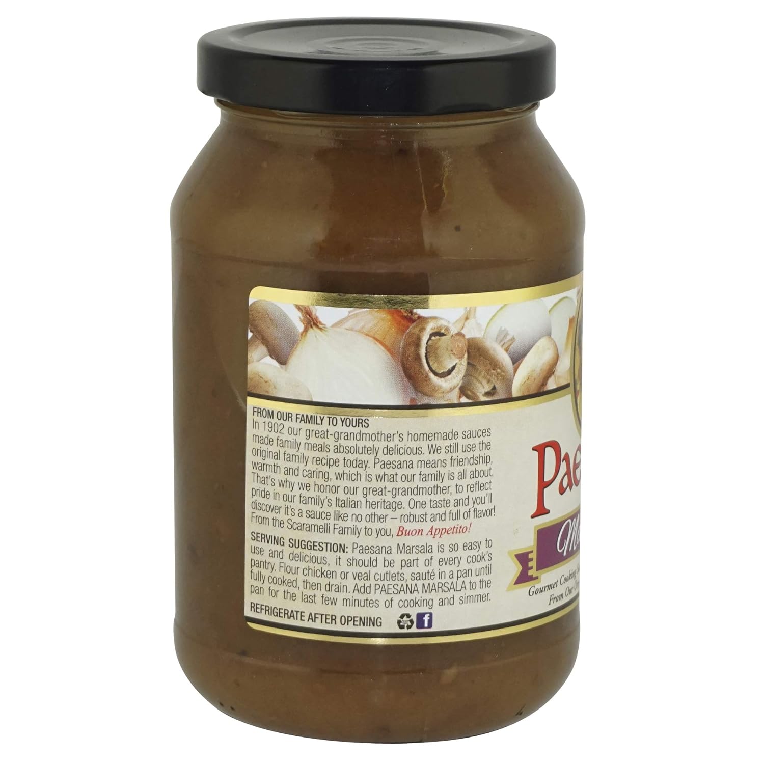 Paesana Marsala Gourmet Cooking Sauce - Simmer Sauce made with Marsala Wine. Great with Chicken or Veal. Kosher Parve. 15.75 oz. Jar - Packed in USA (2 Pack)