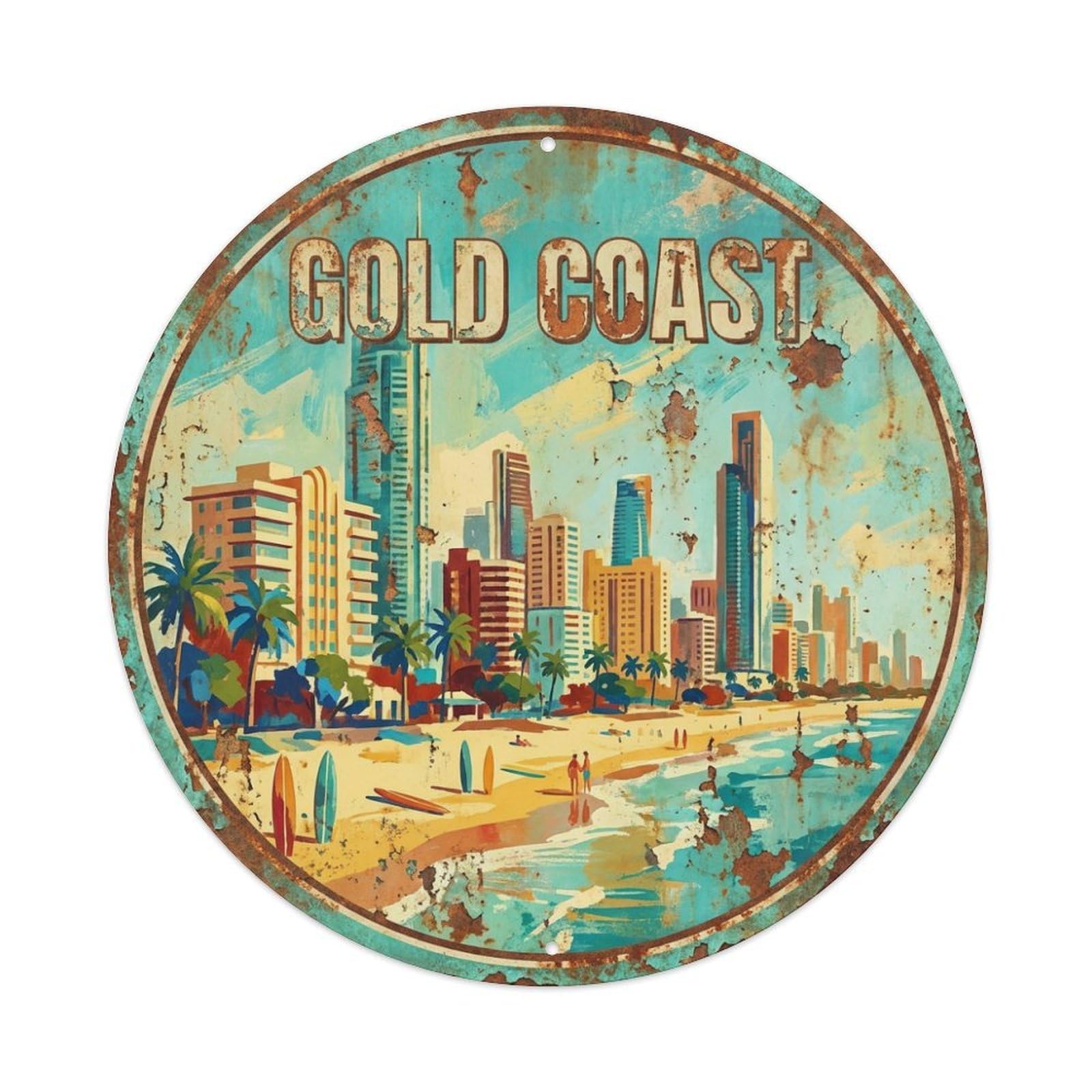 Australia Travel Retro Gold Coast Metal Tin Sign