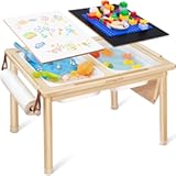 Sensory Tables for Toddler&comma; Multi-Activity Table with Storage Bins&comma; Double-Sided Lids&comma; Indoor&sol;Outdoor Kids Play Sand and Water Table&comma; Birthday Gifts for Boys and Girls