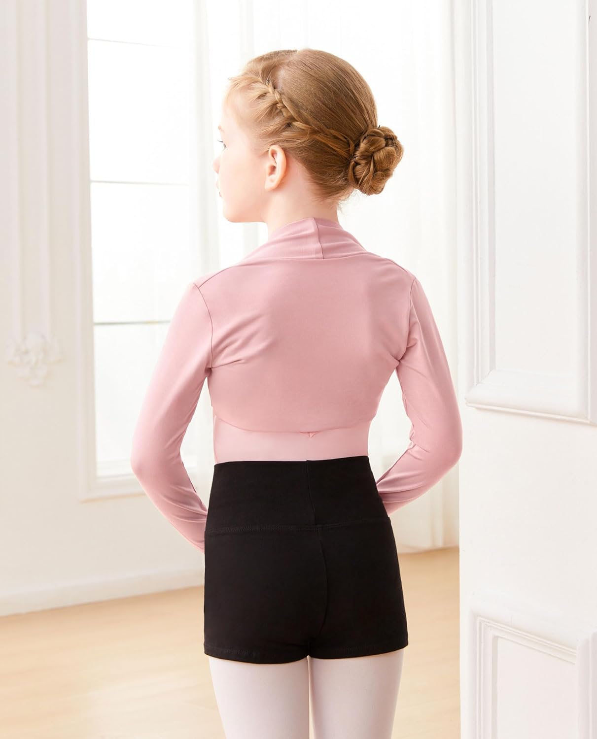 Modal Girls Kids Ballet Shrug Sweater Open Front Athletic Bolero Cardigan for Leotards - Image 2