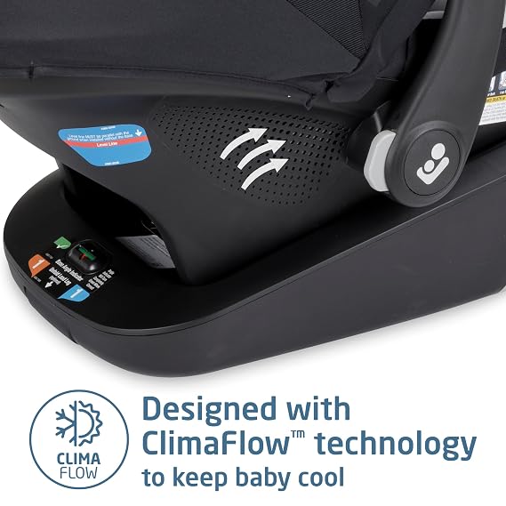 Maxi-Cosi Mico Luxe+ Baby Car Seat: Infant Car Seat with Base and Versatile Baby Carrier Seat Functionality, Essential Black