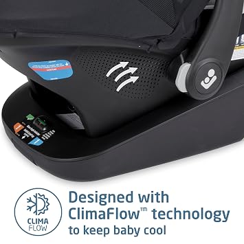 Maxi-Cosi Mico Luxe+ Baby Car Seat: Infant Car Seat with Base and Versatile Baby Carrier Seat Functionality, Essential Black