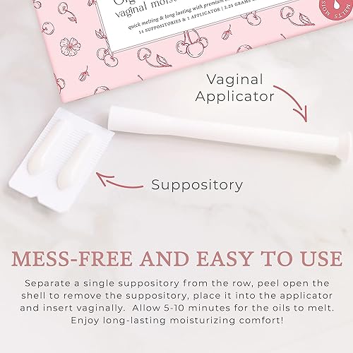Miniatura 4 de Femallay Supositorio hidratante vaginal con aroma a cereza silvestre, ingredientes 100% naturales para sequedad y olor vaginal, comodidad íntima, 14