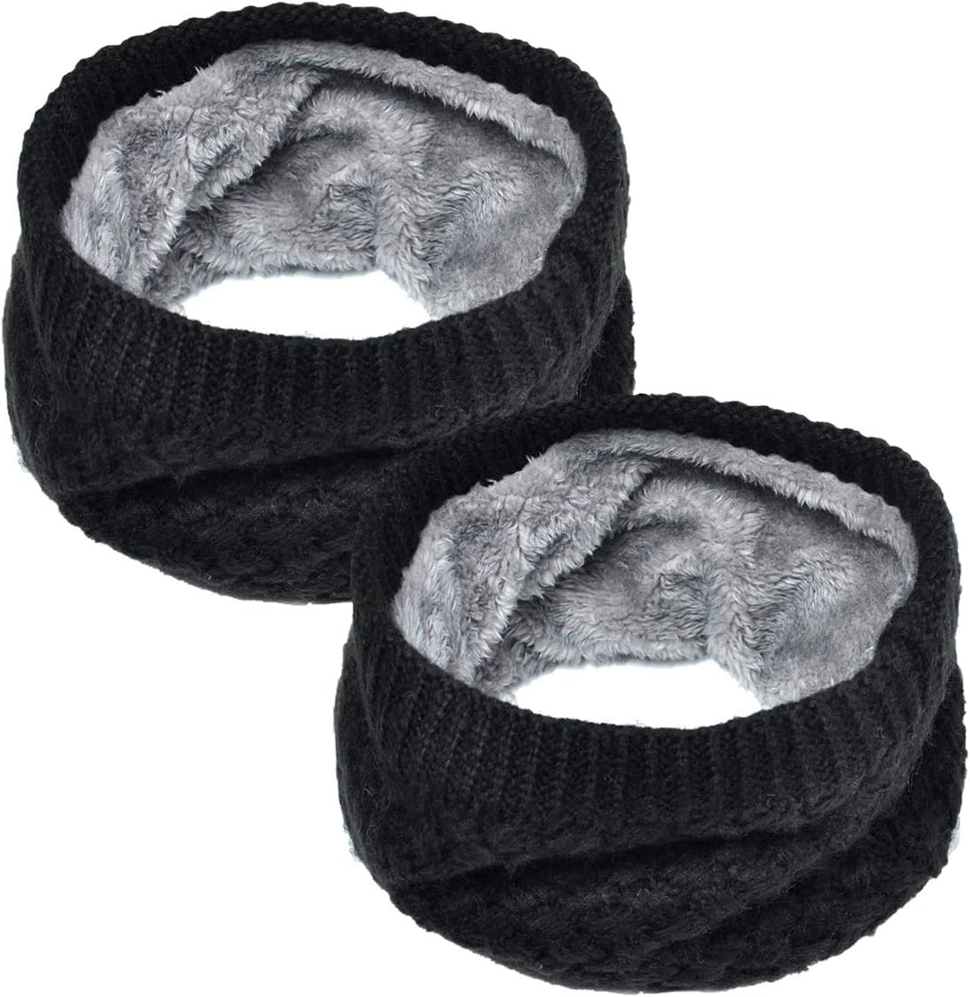 LO SHOKIM Neck Warmer Men Fleece Neck Gaiter Women Scarf Winter Double-layer Thick Circle Loop Infinity Scarf Warm Windproof