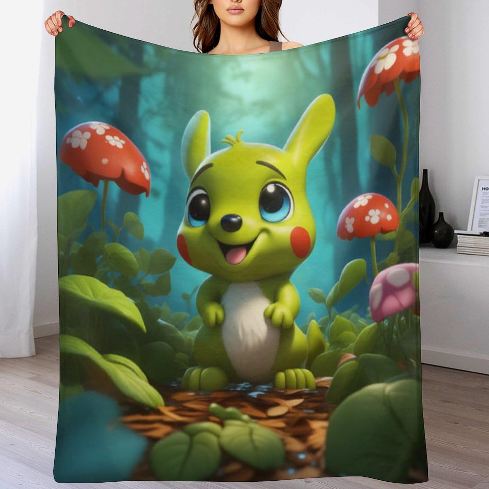 Couverture flannel polaire animaux mignons 130x180cm pour canapé