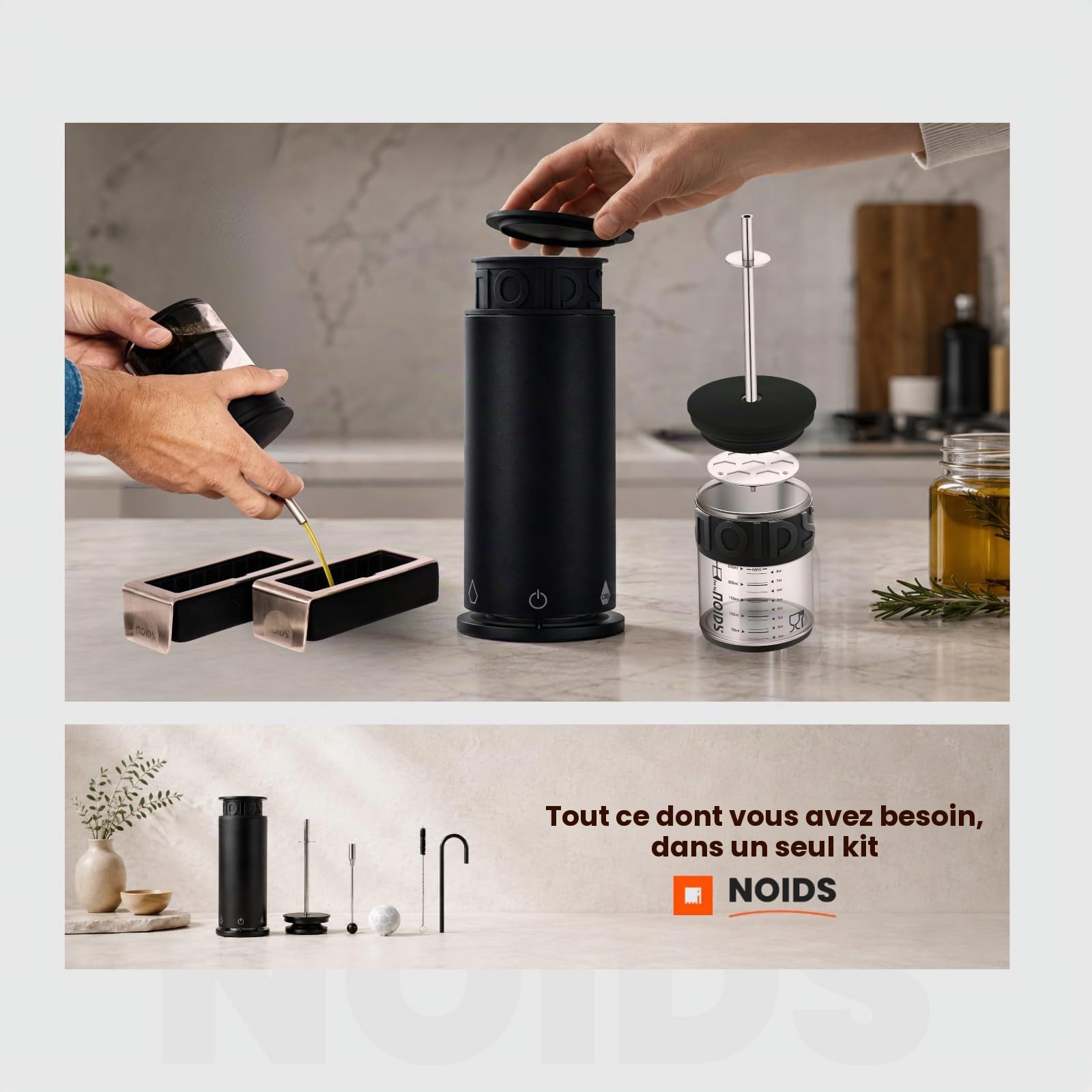 Noids (Pot by Noids) Cuiseur à Herbes Tout-en-Un, Décarboxylateur, Infuseur d'Huile & Beurre, Extractor de solvant, avec Filtre et Condenseur