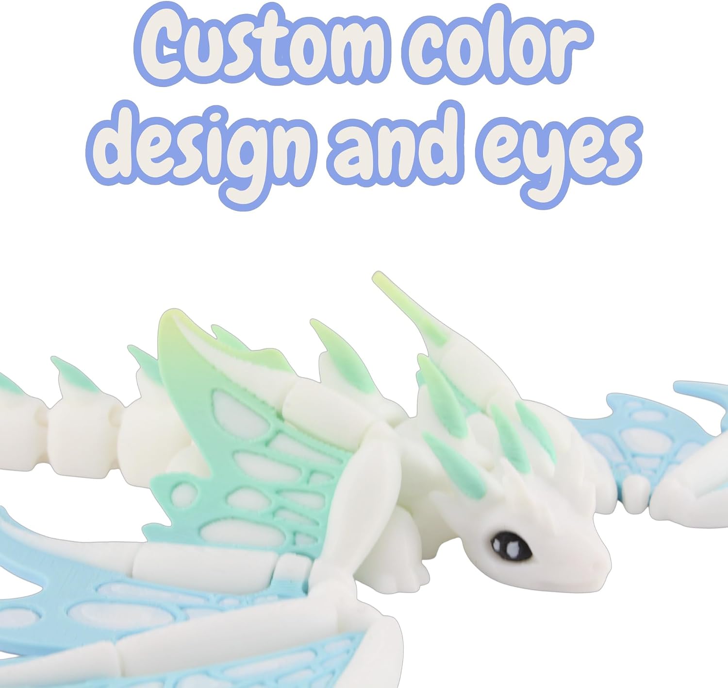 PowerTRC 3D Printed Monarch Dragon 2 Pack – Articulated Moveable Wings, Rainbow Color Dragons, Flexible Fidget Desk Decor Figurines, Unique Color Blend Collectible Dragons for Adults