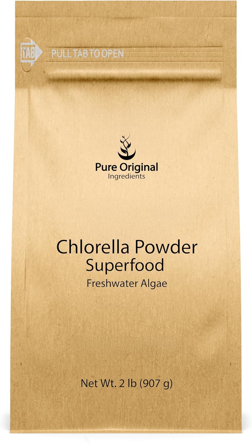 PURE ORIGINAL INGREDIENTS Chlorella Powder (2 lb) Superfood, Freshwater Algae, Natural