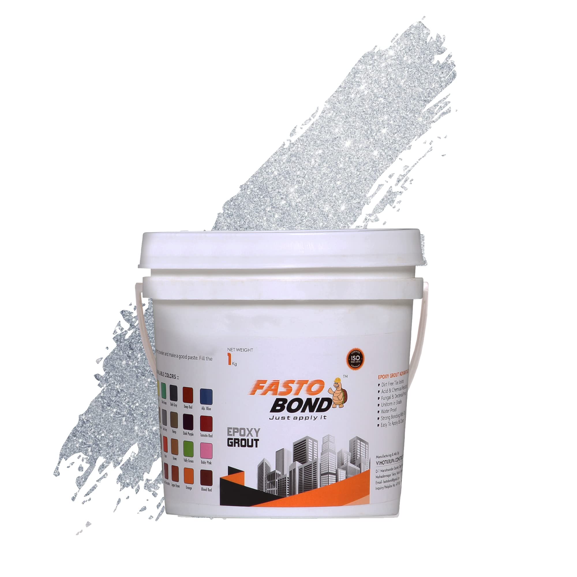 Fastobond Epoxy Grout - 1 Kg & 5 Kg - Full Silver_ Glitter Colors Tile Grout_Fastobond | 3 Components only | Premixed Glitter for Uniform Finish (5 KG, Full Silver Sparkle) (B099MYRPR8) Amazon Price History, Amazon Price Tracker