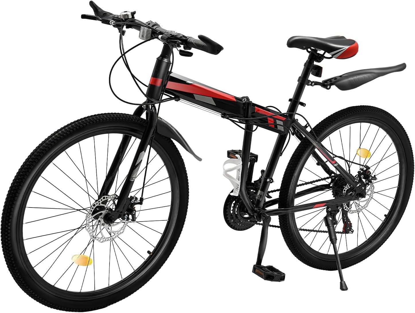 VTT Pliable 26 Pouces, 21 Vitesses, Double Frein À Disque, pour Garçons, Filles, Femmes Et Hommes 26in