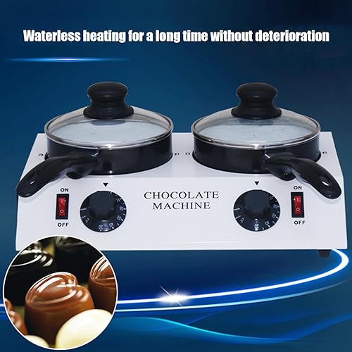 Miniatura 8 de wowspeed Olla eléctrica de chocolate para derretir 110 V, olla doble para derretir caramelos, olla doble, mango largo, calefacción comercial, cera