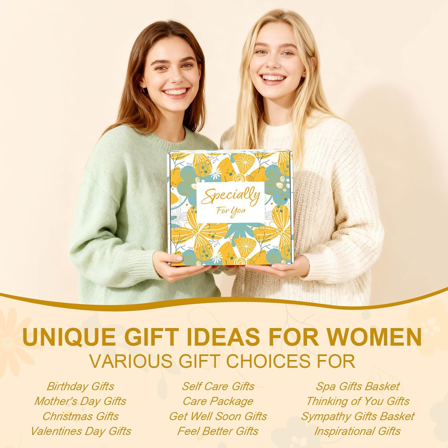 Valentines Day Gifts for Her, Sending Sunshine Self Care Package Spa Gift Baskets for Women, Mothers Day Birthday Gifts for Women Best Friends Mom Sister Wife Grandma Her - Dusty Blue - Image 4