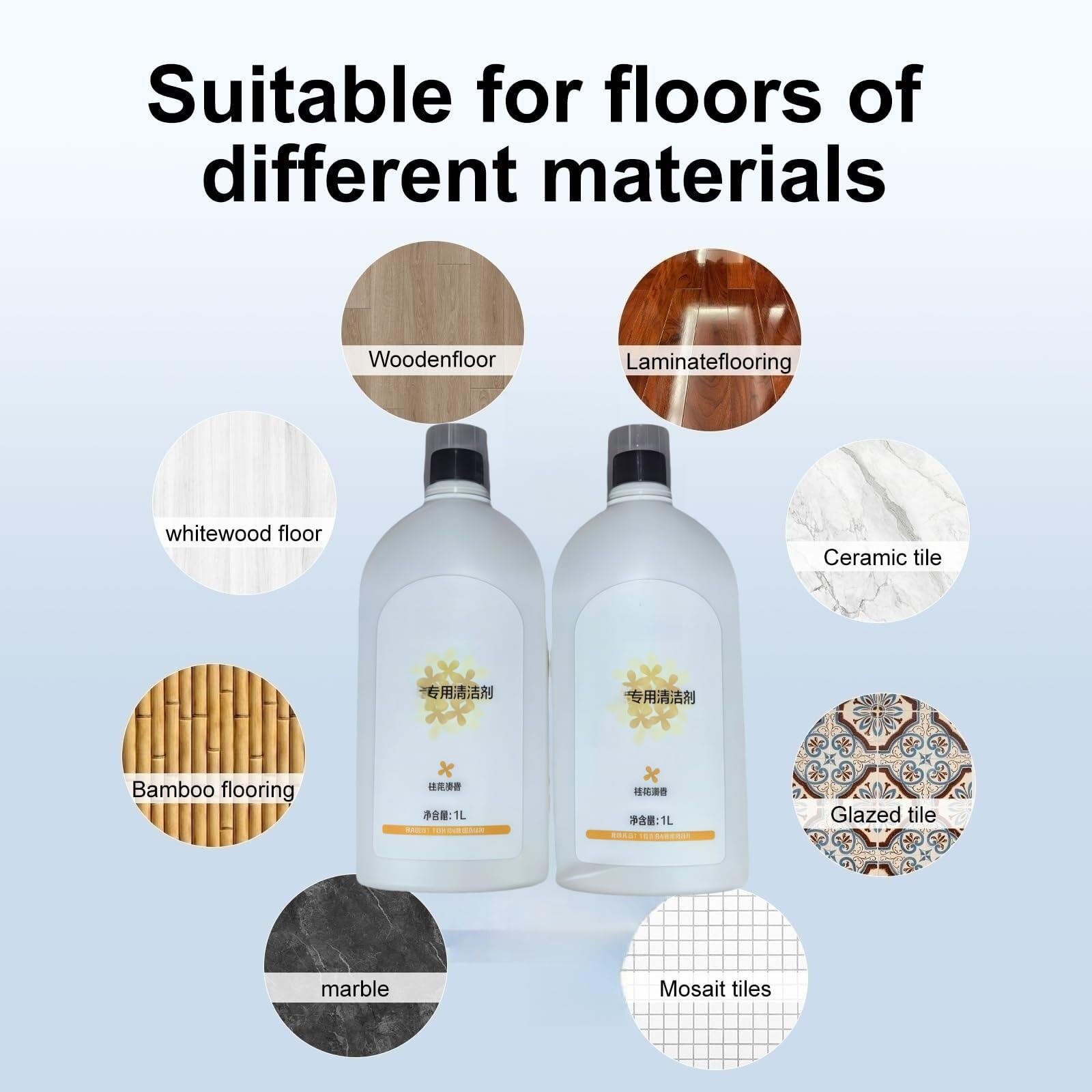Líquido De Limpieza For Fregadoras Y Barredoras De Suelos Compatible Con Midea Detergente Solución De Limpieza De Suelos Sabor A Osmanto 1L