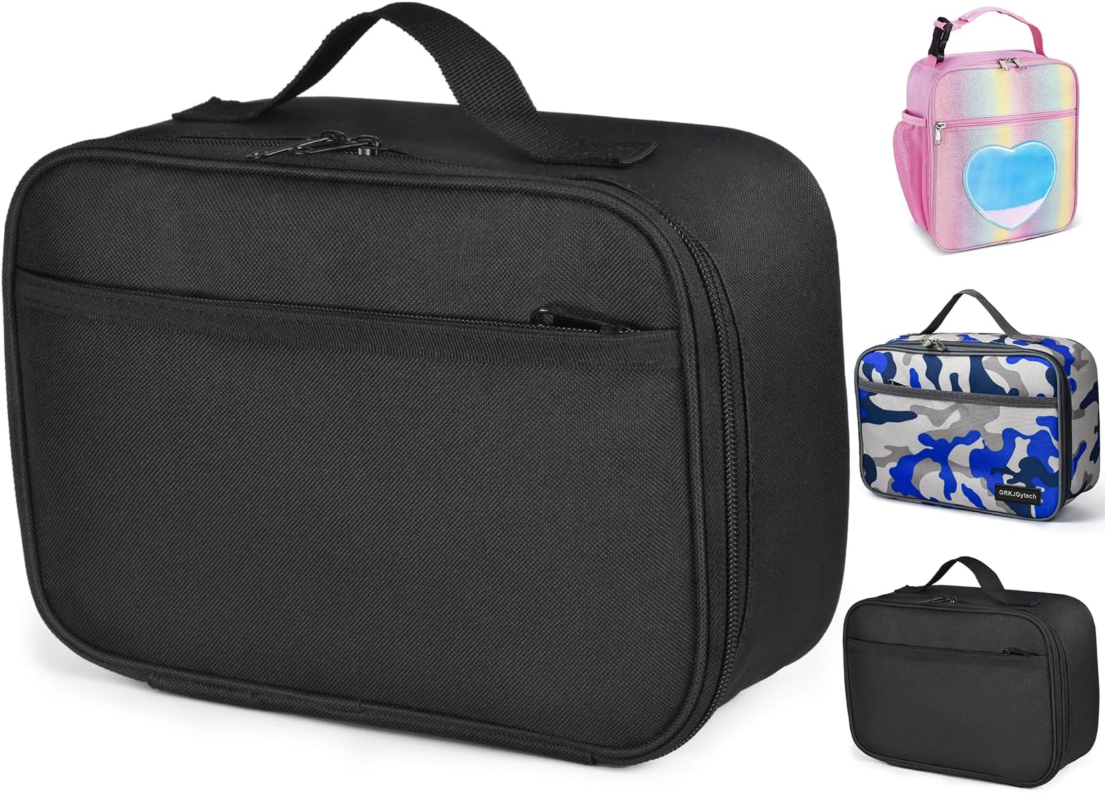 Insulated Lunch Bag for Men Black Portable Leakproof Kids Lunch Box for Food Drink Boys Women Pack Cooler Bag for Work School Picnic Camping(Black)
