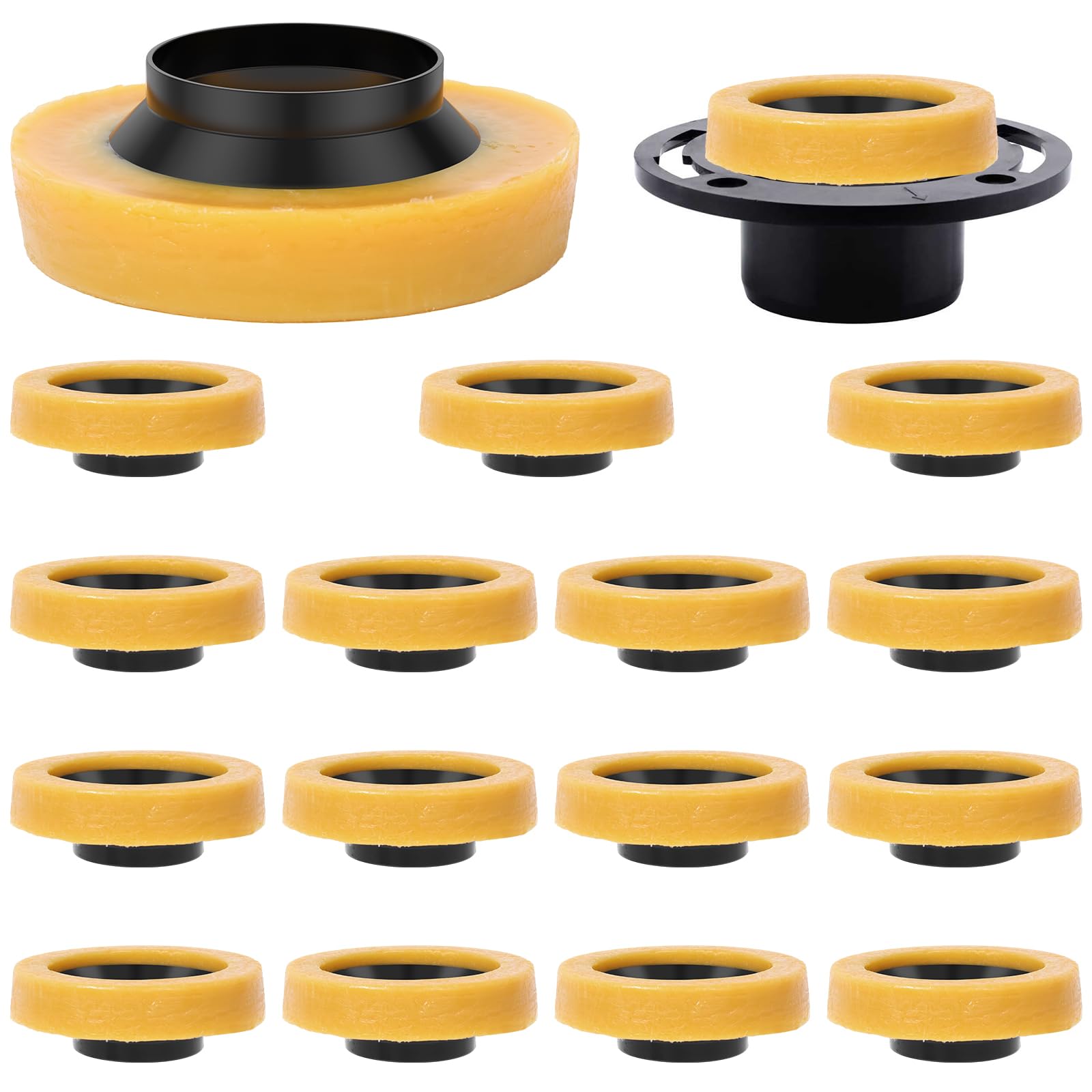 16 guarnizioni in plastica e cera, 2,54 cm di spessore, per tubi di scarico da 76-102 mm, per WC contro perdite e odori