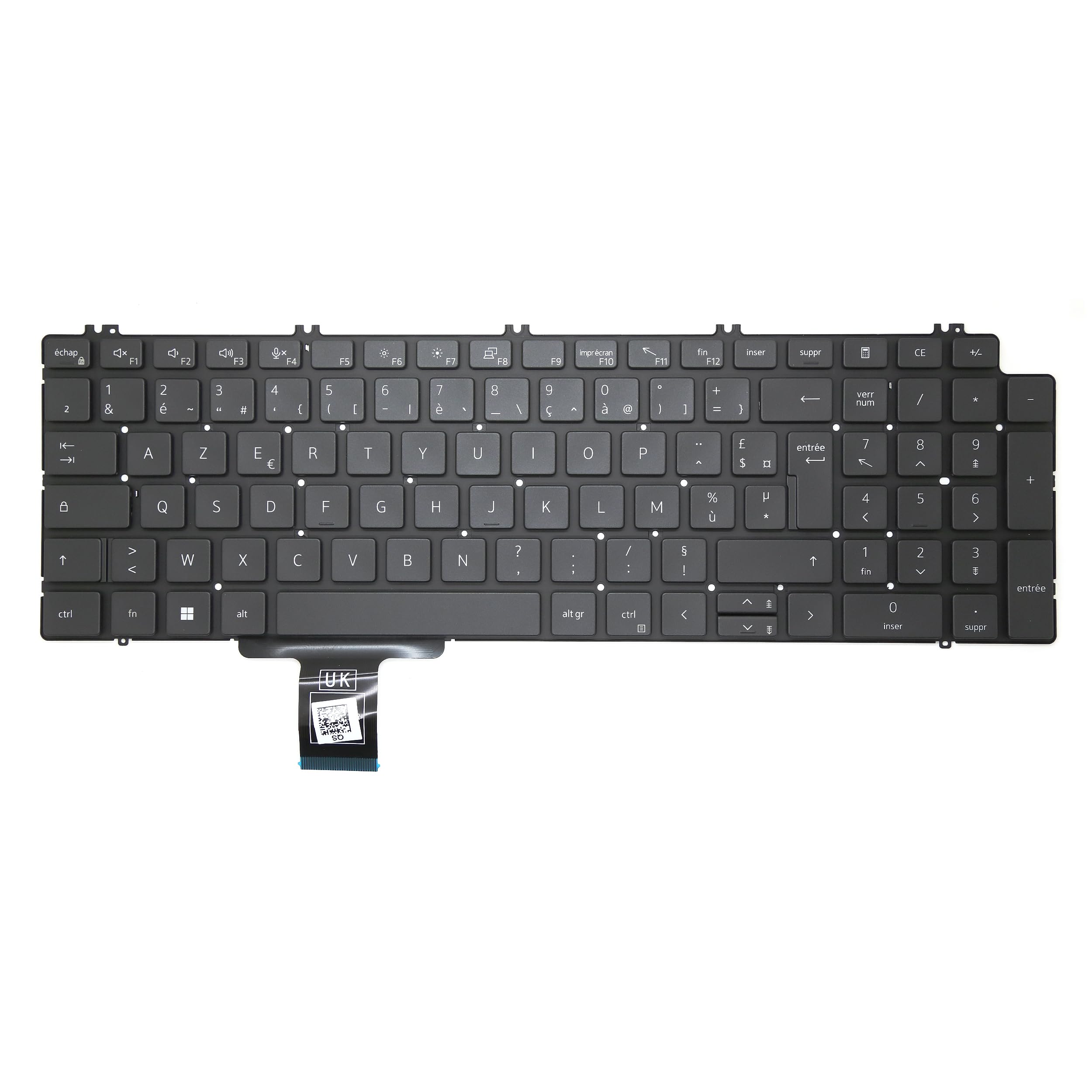 Clavier FRANÇAIS AZERTY Dell Precision 7550/7560 / 7750/7760-066D0H / NSK-QSBUC