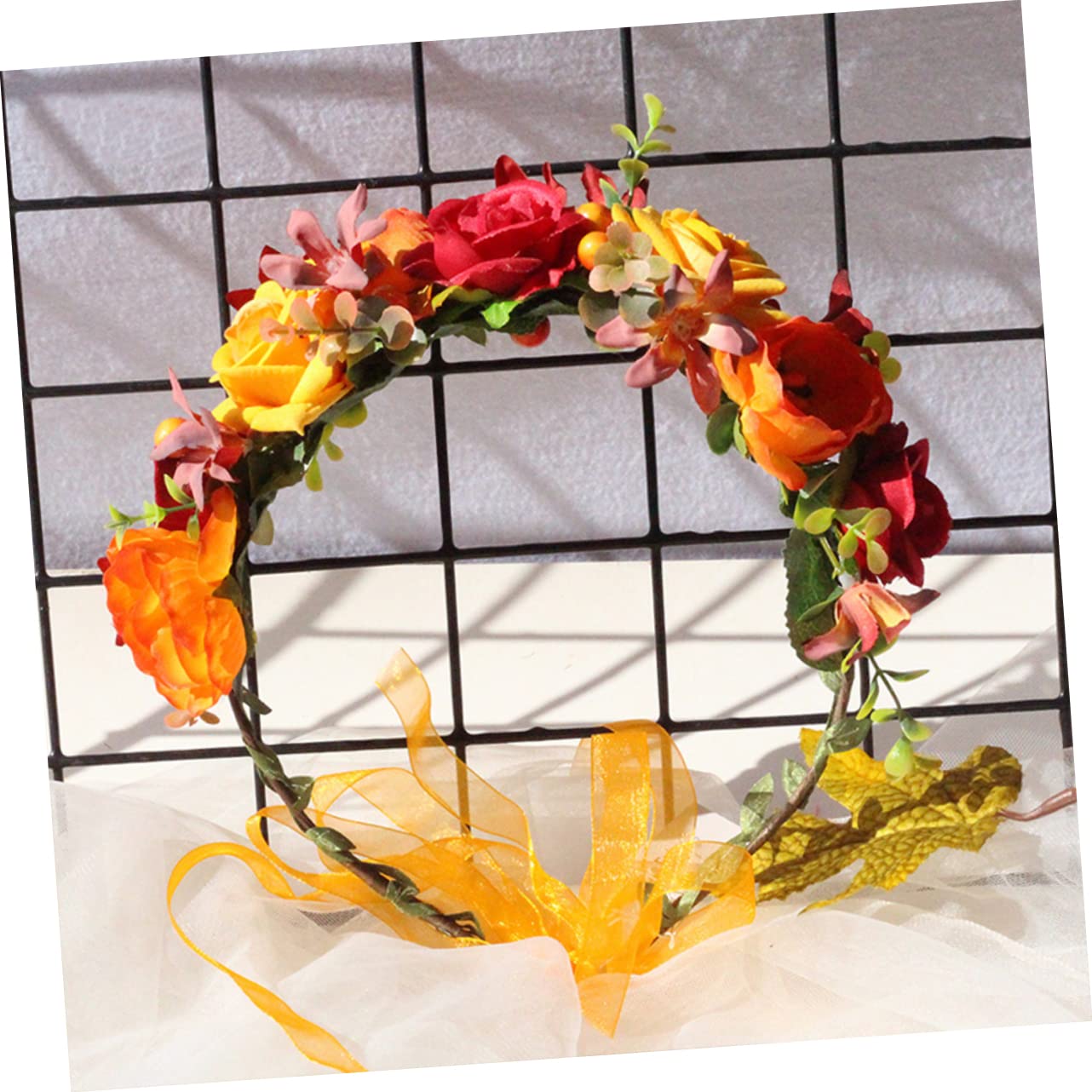 Mikinona 2piezas Diadema De Flores Artificiales Para Novias y Tocado De Simulación Accesorio Fotográfico Para y