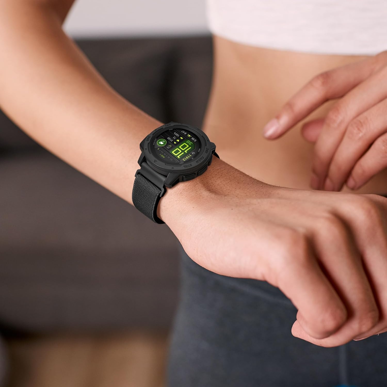 Elastic Nylon Watch Bands Compatible with Garmin Instinct 2/3 45mm/1 Solar,22mm Soft Adjustable Parachute-style Buckle Sport Strap for Garmin Instinct Surf/Tactical/Esports/Tide - Image 7