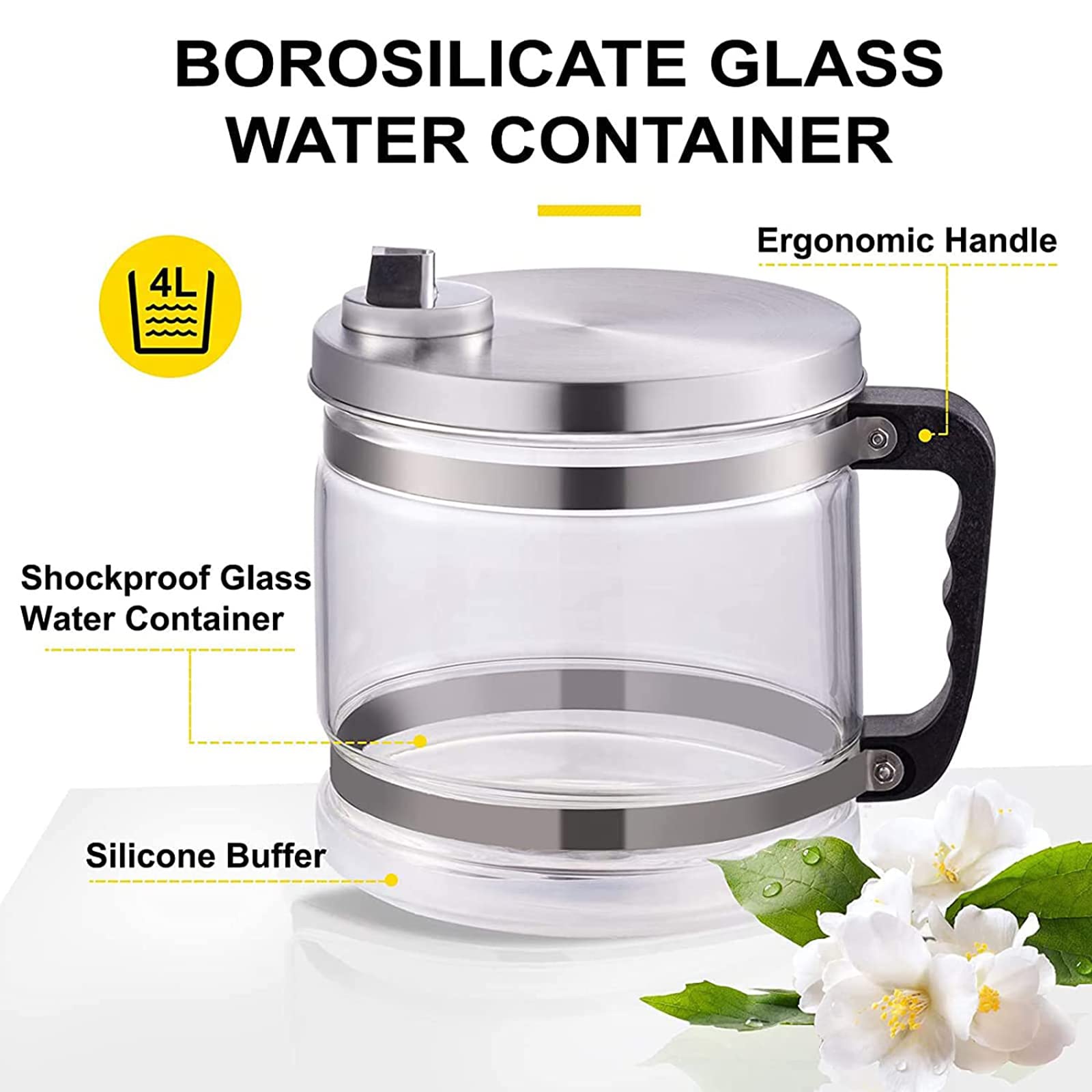 Destilador de Agua, destilador de Acero Inoxidable de 4 l, máquina de Agua destilada de 750 W, Hacer Agua destilada casera para Agua con destilador de Agua Digital de Jarra de