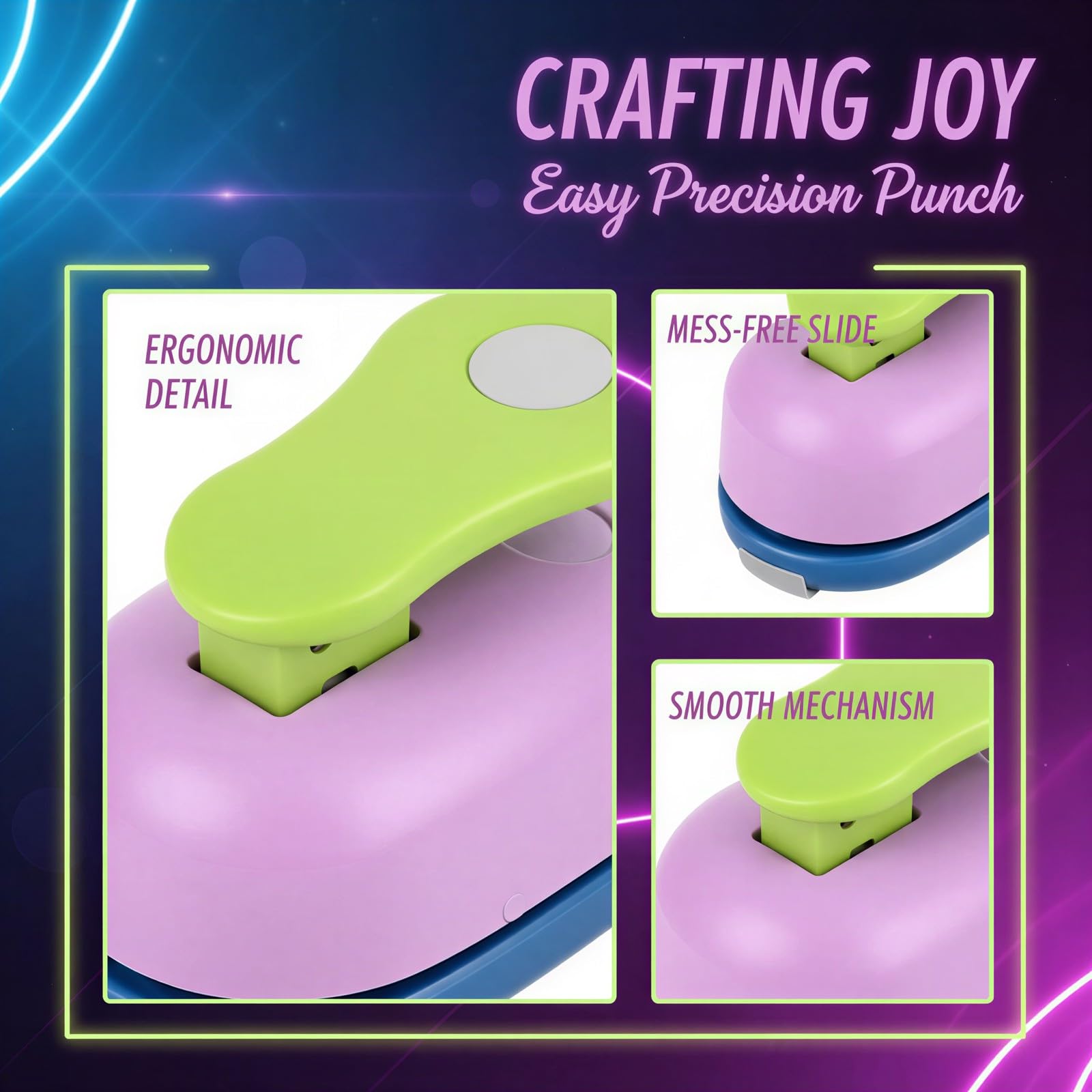 Lot de 3 perforatrices rondes pour papier, sorties de 10 mm, 15 mm et 25 mm, outil à pression facile pour le DIY, le scrapbooking, la décoration intérieure et les projets