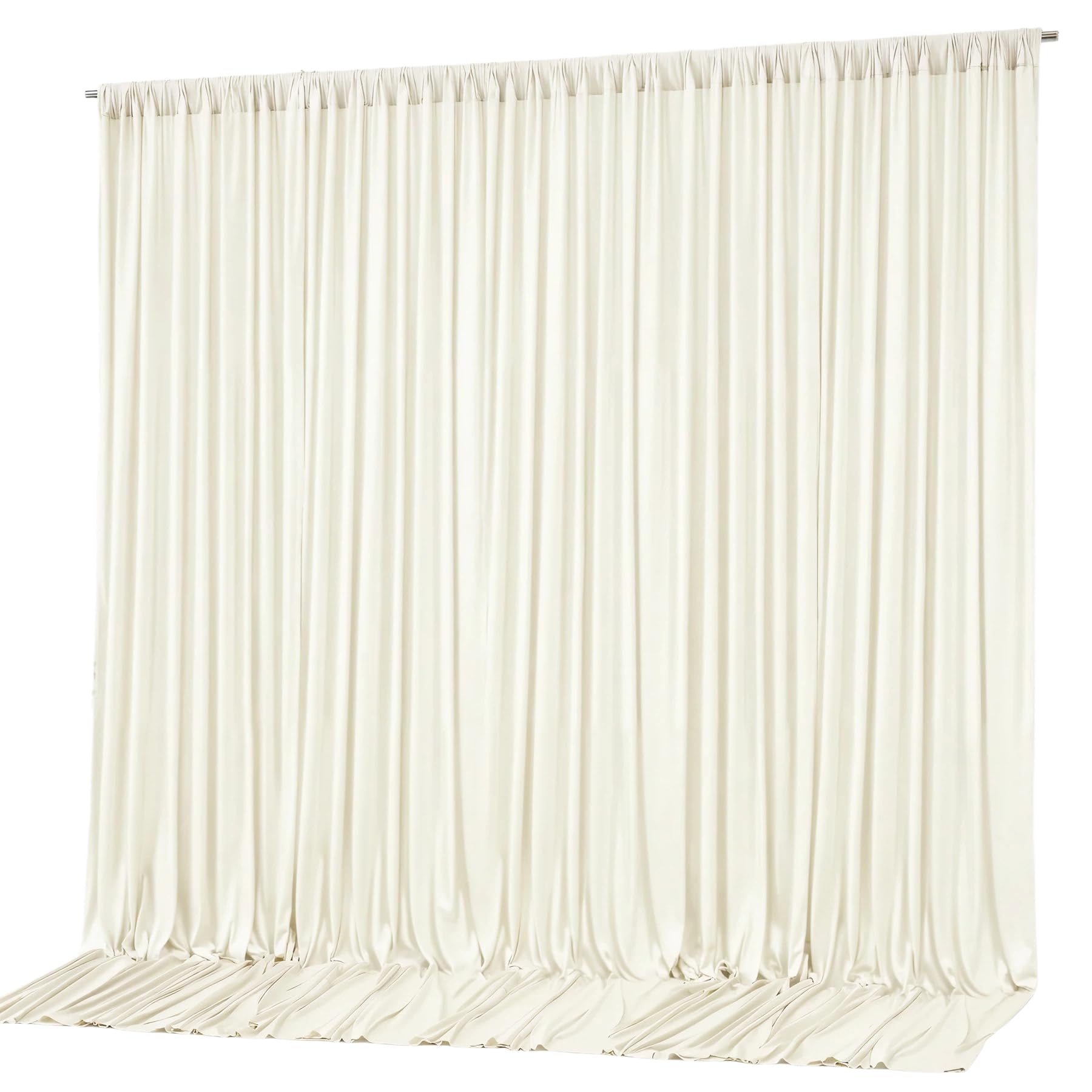 View 1 of 10x10ft Ivory Backdrop Curtain Panels for Parties - Wrinkle Free Polyester Photo Curtain Backdrop Wedding Back Drop Fabric Drapes for Party Decorations Background for Photography